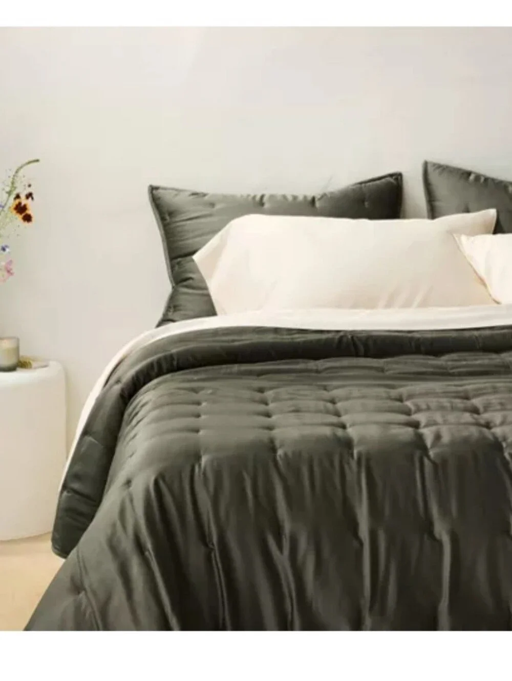 King Rayon from Bamboo Quilt Dark Olive Green - Casaluna